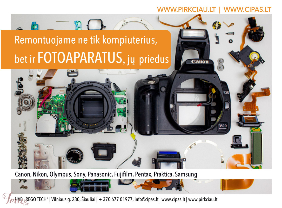 imusau.lt | parduodama VISŲ fotoaparatų / vaizdo kamerų REMONTAS visoje Lietuvoje