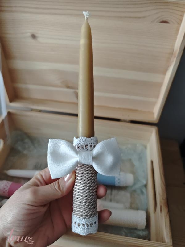 imusau.lt | parduodama Dekoruota krikšto žvakė, 22 cm ilgio