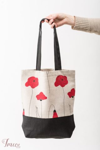 imusau.lt | parduodama Lininis krepšys "Aguonos"