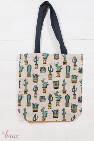 imusau.lt | parduodama Lininis krepšys "Kaktusai"