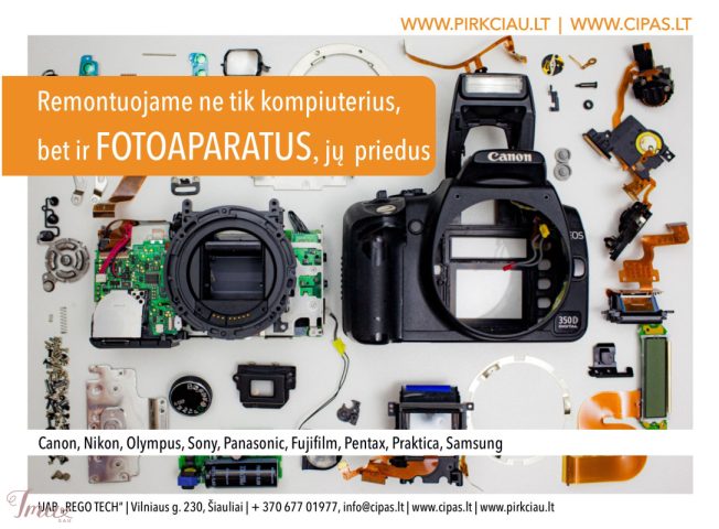 imusau.lt | parduodama VISŲ fotoaparatų / vaizdo kamerų REMONTO CENTRAS