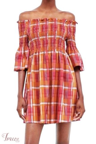 imusau.lt | parduodama Zara stilinga medvilninė languota suknelė