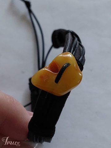 imusau.lt | parduodama nauja odinė apyrankė su gintaru