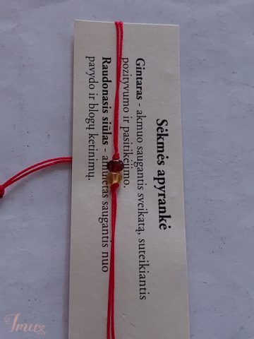 imusau.lt | parduodama raudona siūlo  apyrankė