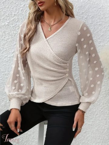 imusau.lt | parduodama Pieniškos spalvos moteriška palaidinė ilgomis rankovėmis 81751