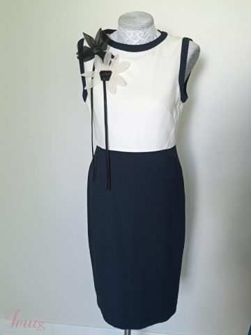 imusau.lt | parduodama Suknelė -klasikinė -  su pamušalu - baltu viršumi ir tamsiai mėlyna apačia.