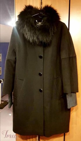 imusau.lt | parduodama Žieminis vilnonis paltas su natūraliu kailiu bei oda