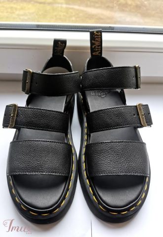 imusau.lt | parduodama Dr. Martens Gryphon Quad Black Pisa odinės platforminės basutės sandalai