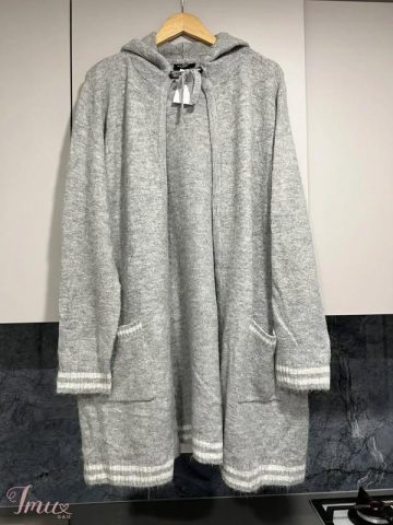 imusau.lt | parduodama Siltas kardiganas (bukle puike - 7eu) 48d - krut 125+, klub 135++,ilgis 92cm, acrylic