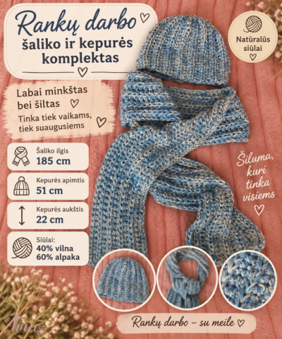 imusau.lt | parduodama šaliko ir kepurės komplektas